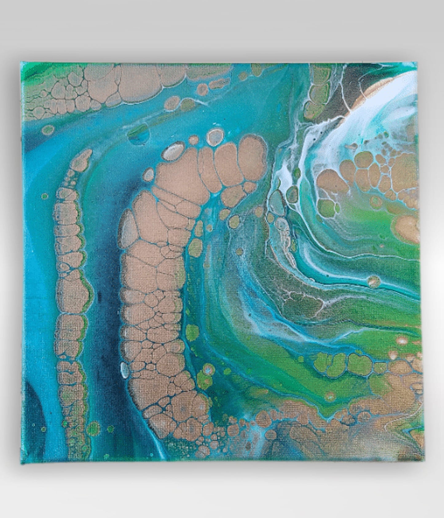 Many Paths – 10 x 10 Acrylic Pour Painting On Canvas