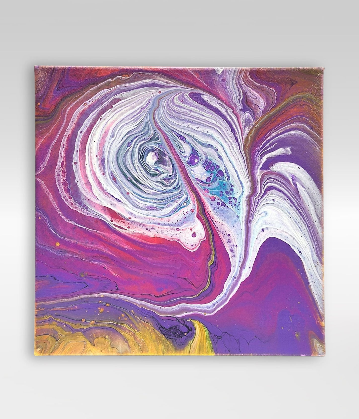 My Good Side – 12 x 12 Acrylic Pour Painting On Canvas