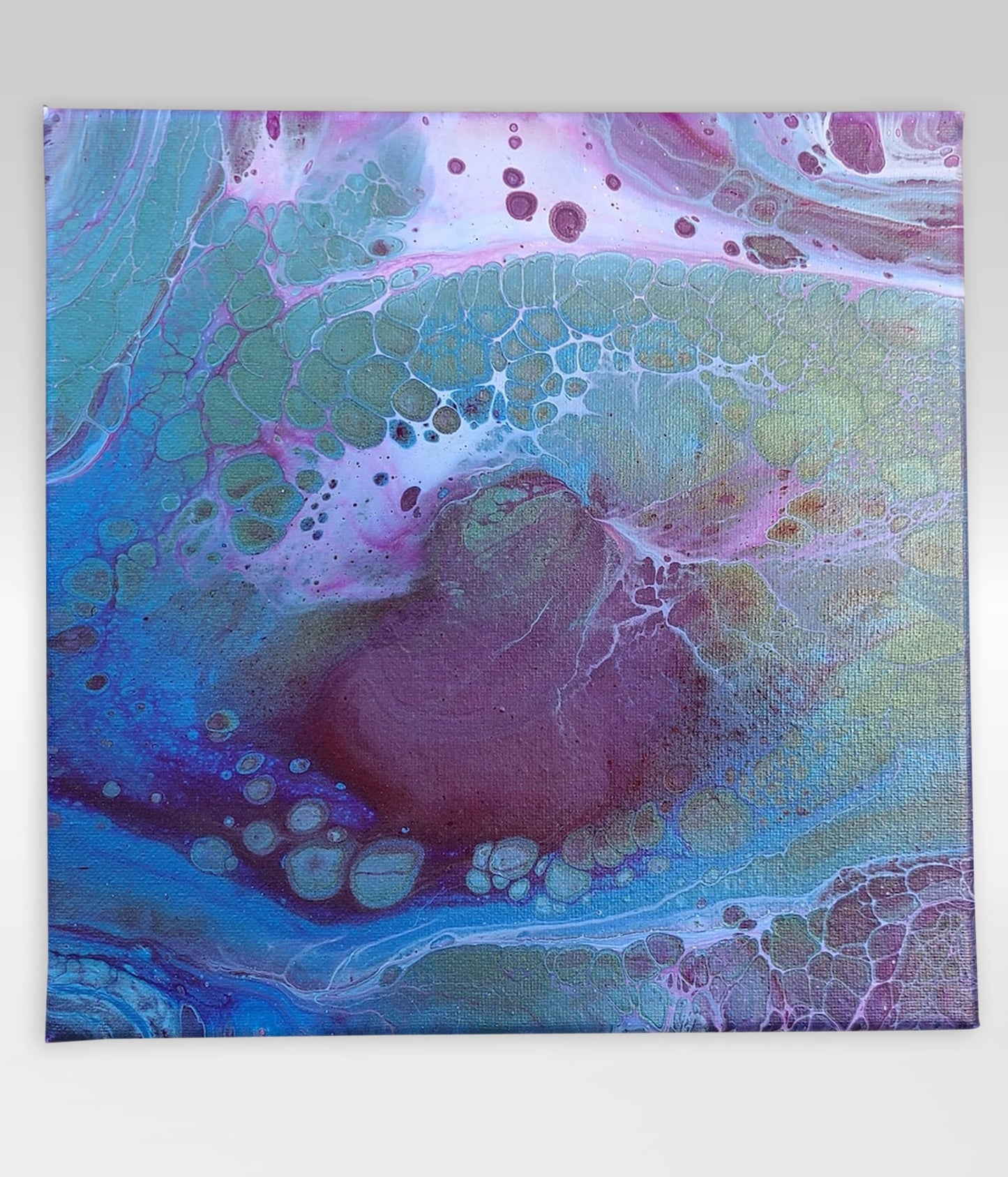 Slurpee – 10 x 10 Acrylic Pour Painting On Canvas