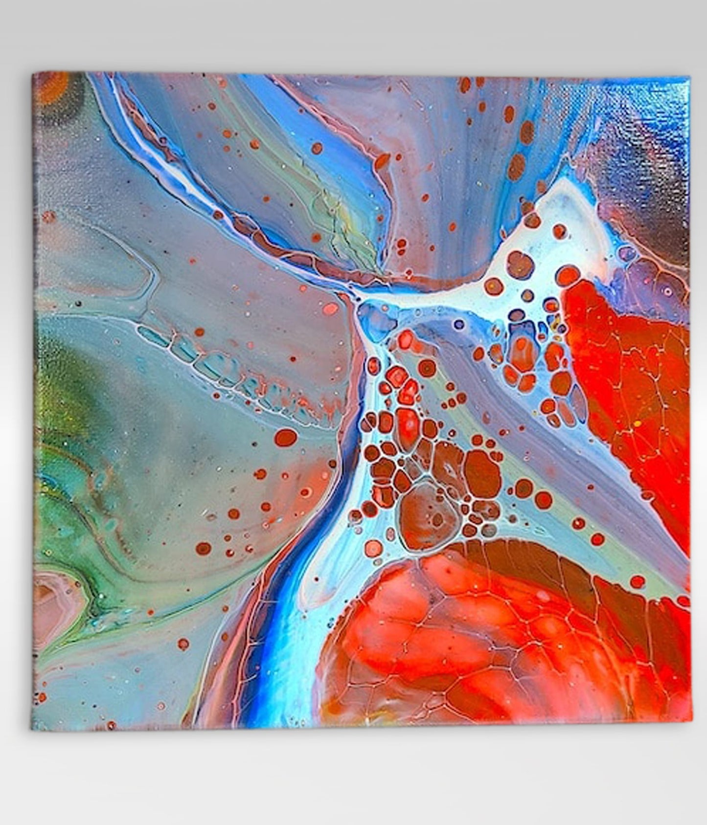 Sonar – 10 x 10 Acrylic Pour Painting On Canvas