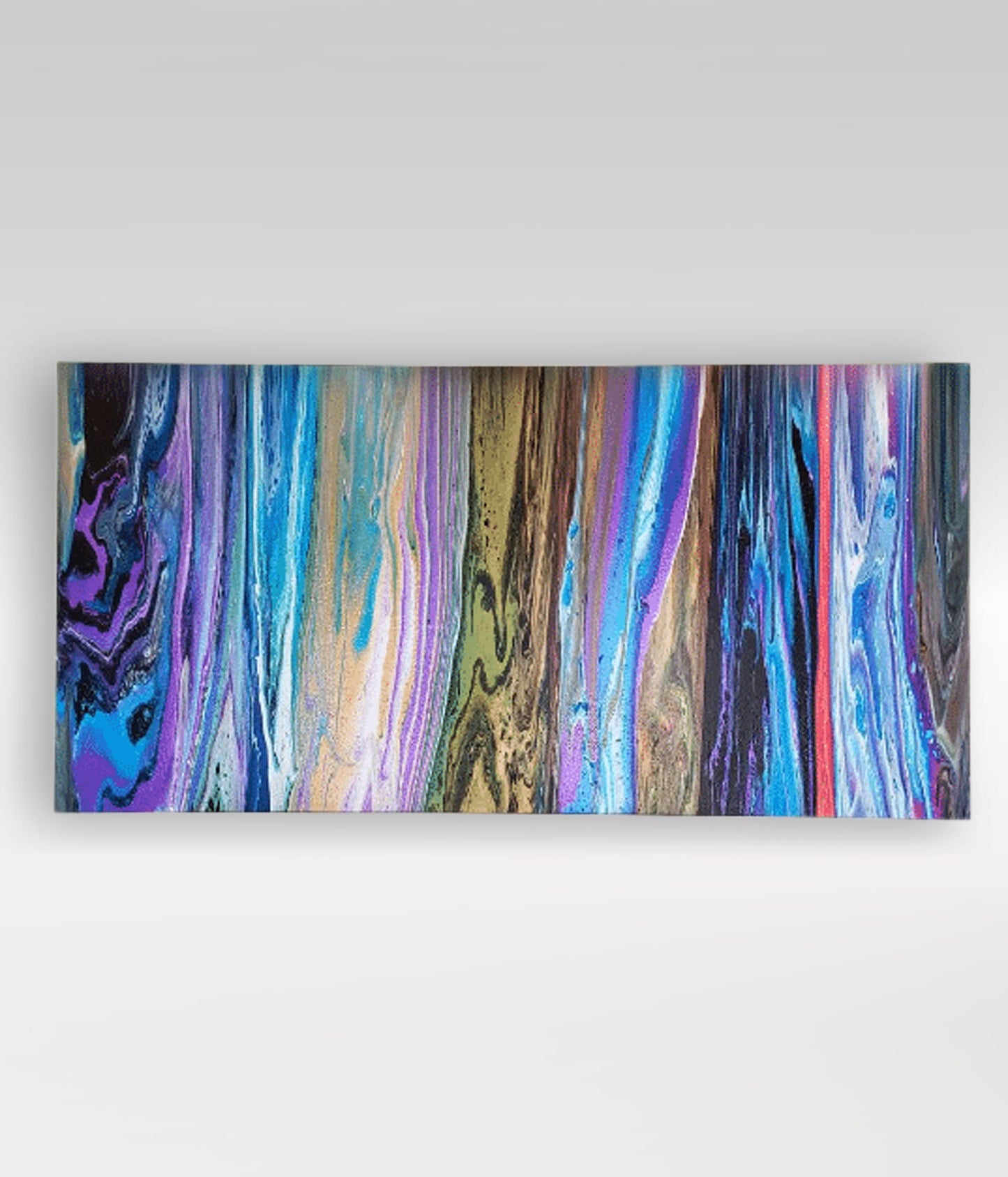 Striations – 24 x 48 Acrylic Pour Painting On Gallery Wrapped Canvas