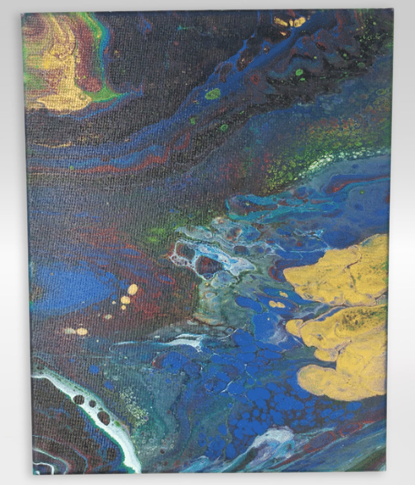 Space Pond – 11 x 14 Acrylic Pour Painting On Canvas