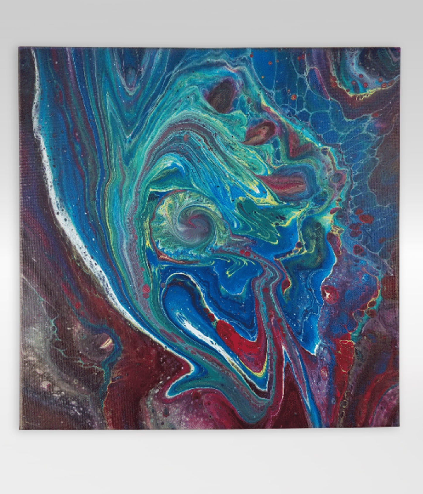 Space Snail – 14 x 14 Acrylic Pour Painting On Canvas