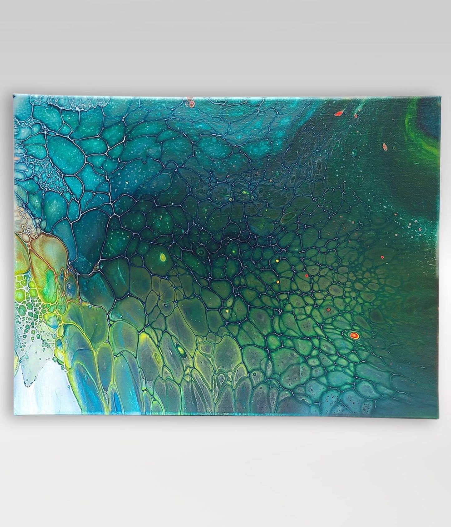 Tadpole Blood – 12 x 16 Acrylic Pour Painting On Canvas