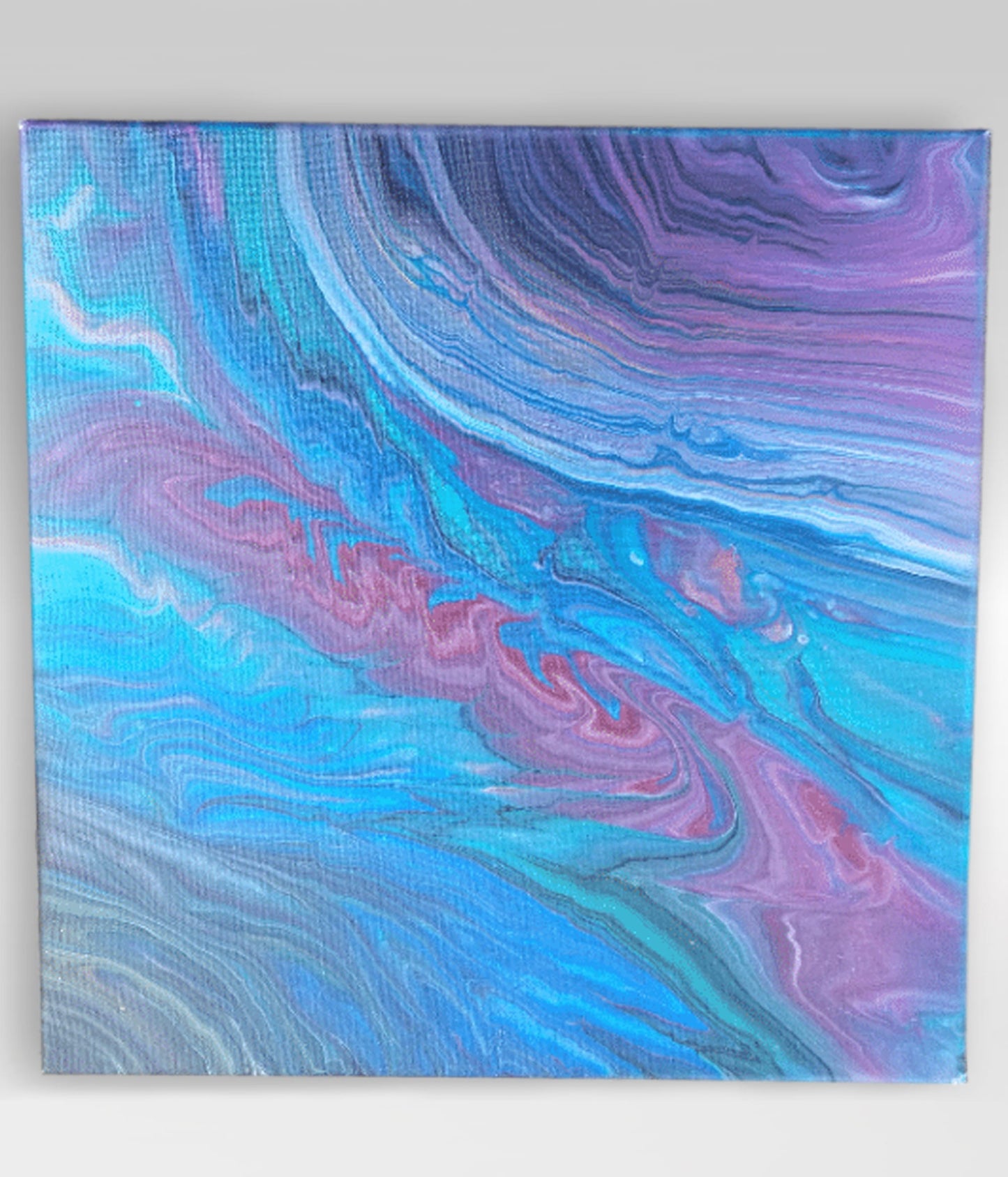 The Dive – 14 x 14 Acrylic Pour Painting On Canvas
