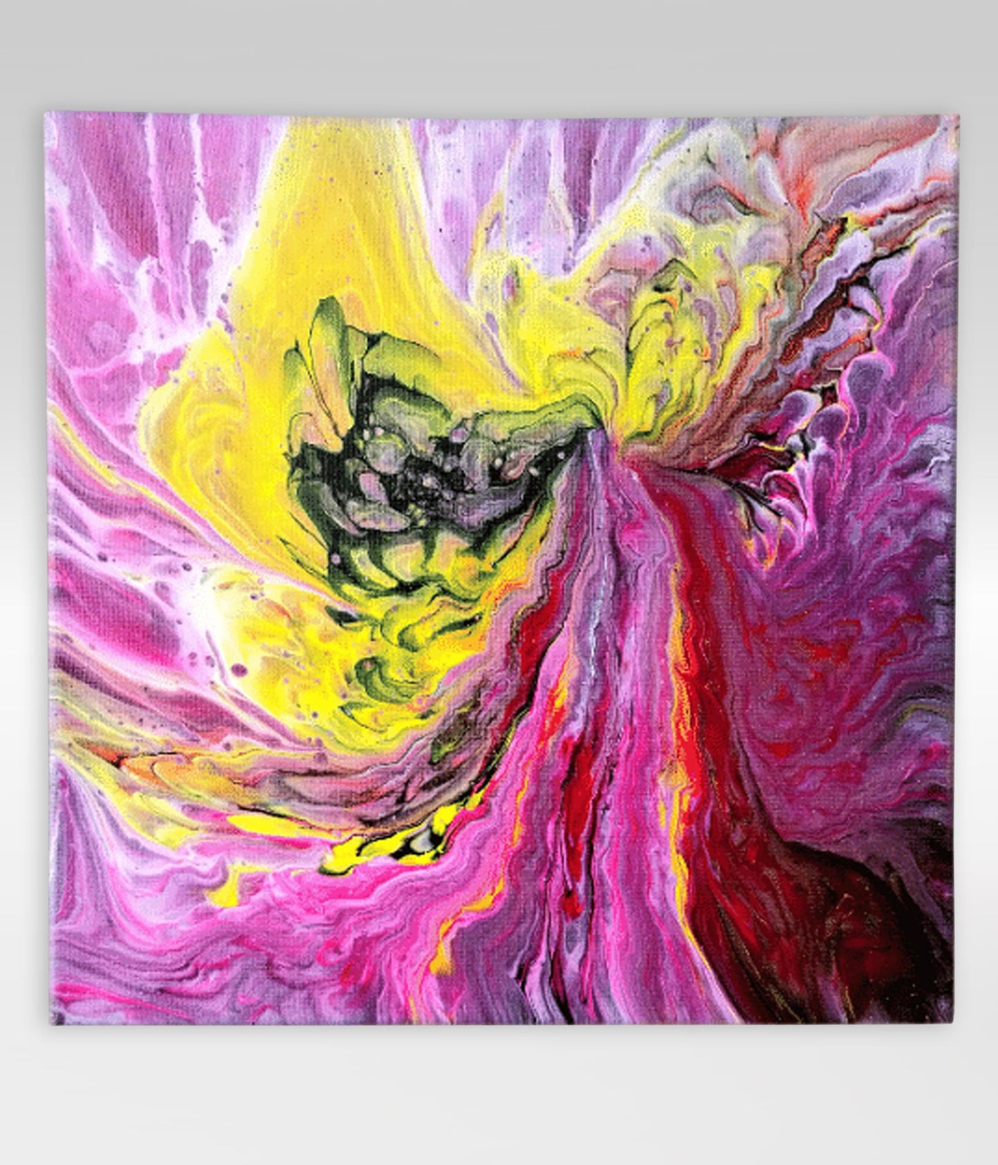 Volcanic – 12 x 12 Acrylic Pour Painting On Canvas
