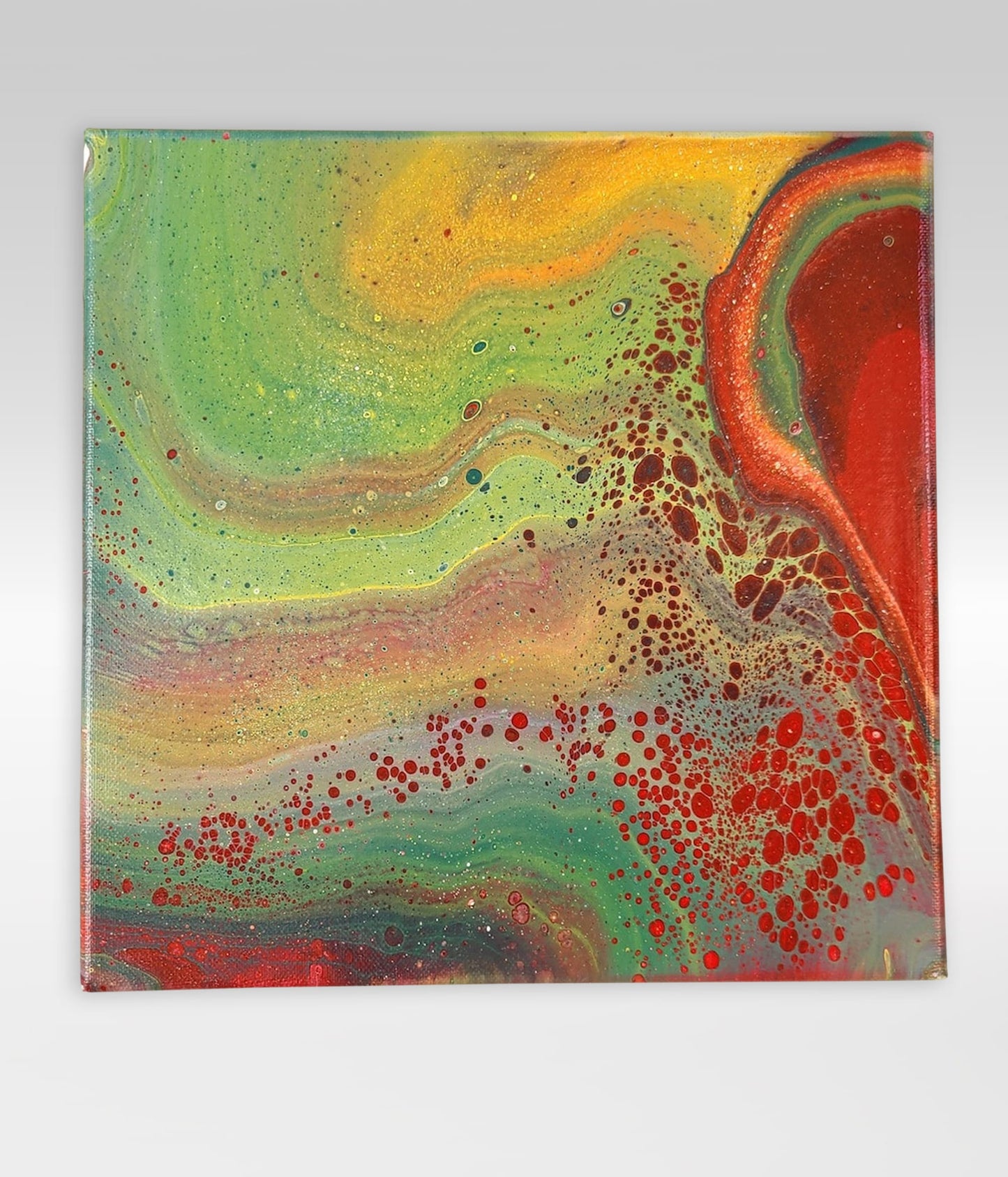Warm Shoulder – 10 x 10 Acrylic Pour Painting On Canvas